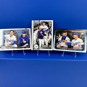 (3) Shohei Ohtani Japanese Pitchers Dodger duo cards with Yamamoto and Sasaki